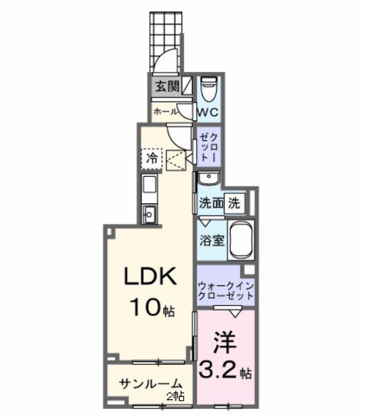 グランビアレジデンス(1LDK/1階)の間取り写真