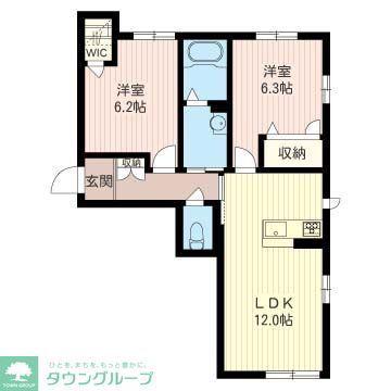 BRILLANTE VITA(2LDK/1階)の間取り写真