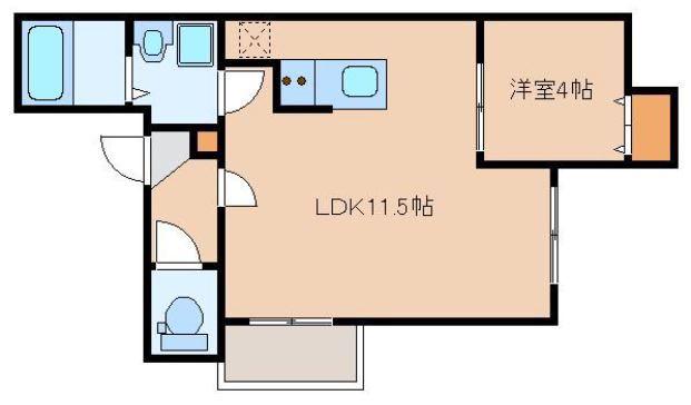 リテラ空港エスト(1LDK/2階)の間取り写真