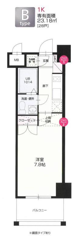 67 BENEFIT21博多(1K/3階)の間取り写真