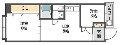 ホワイトハイツ(2LDK/3階)の間取り写真
