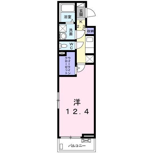 カメラート高見(1K/2階)の間取り写真