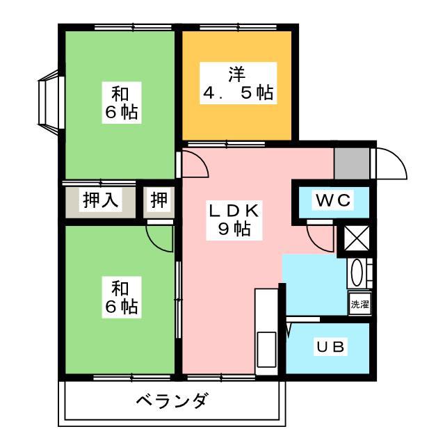 アベニュー紅葉ヶ丘(3LDK/1階)の間取り写真