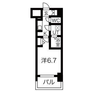 メイクス熱田大宝(1K/2階)の間取り写真