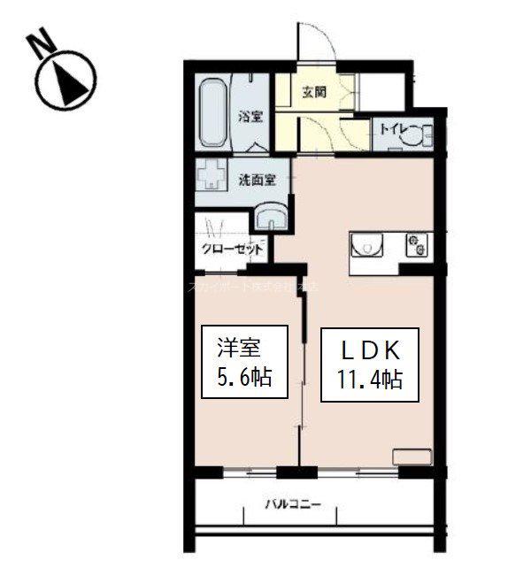 クレール結葵西5丁目(1LDK/1階)の間取り写真