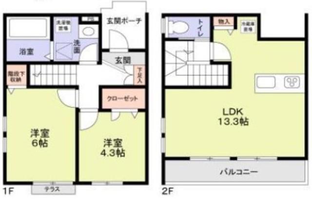 N′S SQUARE(2LDK/1階)の間取り写真