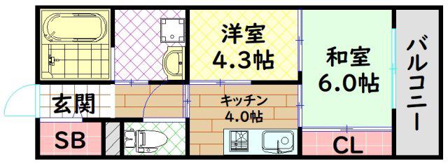 コーシャハイツ川口(2K/2階)の間取り写真