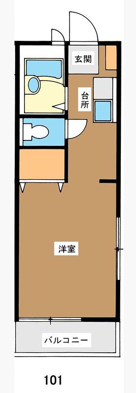 サンライフ・N(1K/1階)の間取り写真
