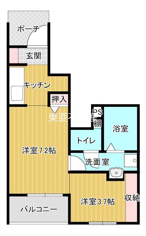 THE AVENUE(1LDK/1階)の間取り写真
