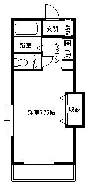 ハイツひばり(1K/2階)の間取り写真