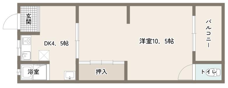 あまそらハイム(1DK/1階)の間取り写真