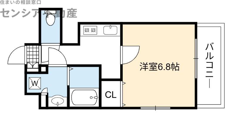 AMABILE森之宮(1K/6階)の間取り写真