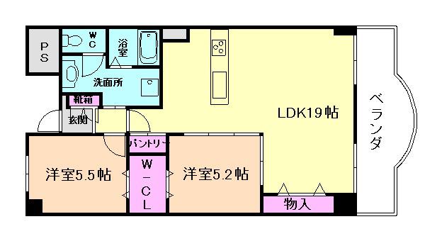 メゾンプレミエール(2LDK/5階)の間取り写真