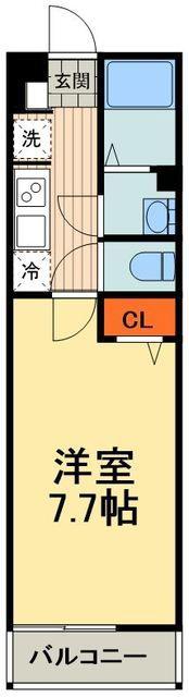 リブリ・錦町(1K/2階)の間取り写真