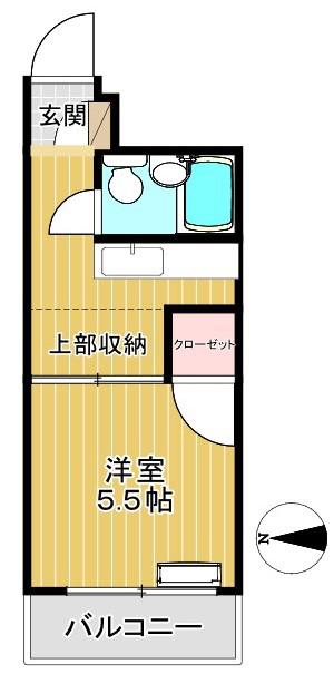 川崎ダイヤモンドマンション(1K/2階)の間取り写真