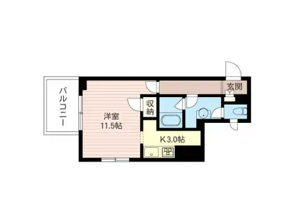 ベルファースト(1K/3階)の間取り写真