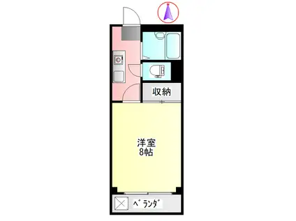 コーポ810(1K/2階)の間取り写真