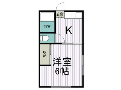 石垣アパート(1DK/2階)の間取り写真