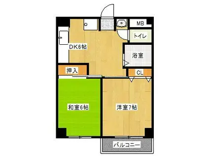 ハイクレスト高松(2DK/3階)の間取り写真