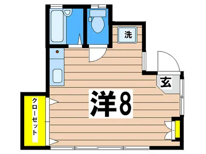 ハイムYUI(ワンルーム/1階)の間取り写真