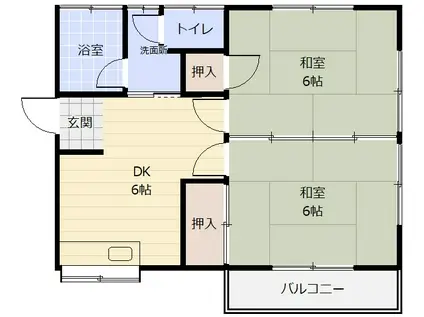 秋山アパート(2DK/2階)の間取り写真