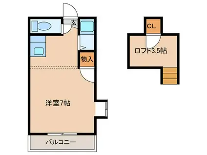 エクセル新宮駅前II(ワンルーム/2階)の間取り写真