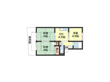 TAKEHOUSE(3DK/1階)の間取り写真