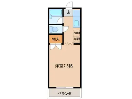 ソラリア大在(1K/3階)の間取り写真