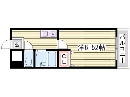 ラ・シャンブル神戸(1K/5階)の間取り写真