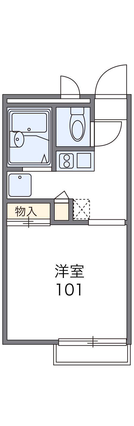 レオパレスはーとぼっくすS(1K/1階)の間取り写真