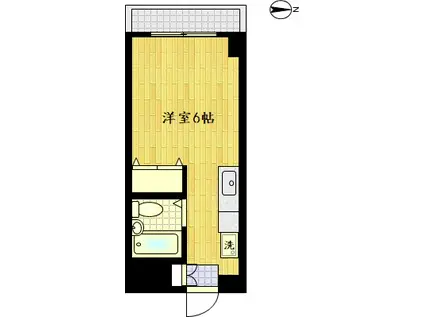 神崎ビル(ワンルーム/4階)の間取り写真
