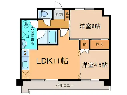帯広マンション第3(2LDK/4階)の間取り写真