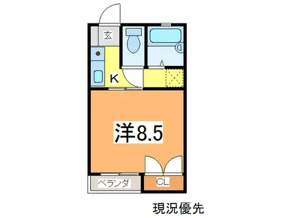 パンション・オスタル48(1K/2階)の間取り写真