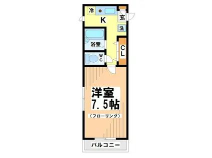 サニーサイド上北沢(1K/2階)の間取り写真