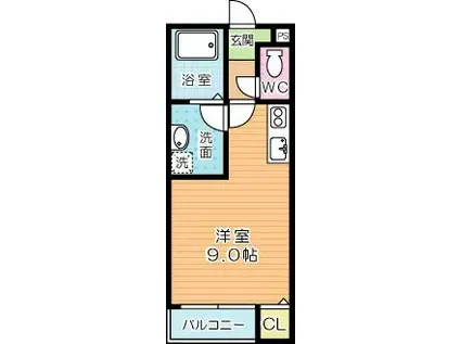 AUTUNNO中原西I(ワンルーム/1階)の間取り写真