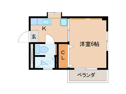 UTSUWA03(1K/1階)の間取り写真