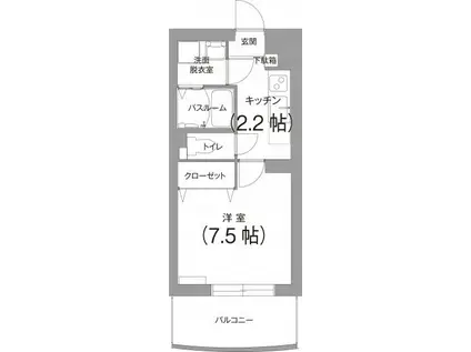 アビターレ(1K/1階)の間取り写真