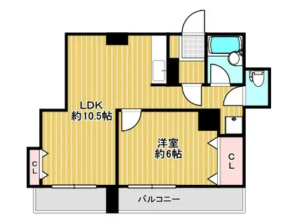 アメニティ千島(1LDK/6階)の間取り写真