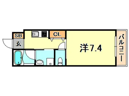 ワコーレヴィアーノ須磨行幸町(1K/1階)の間取り写真