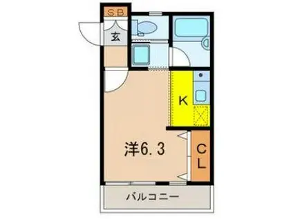 ＪＲ京浜東北線 西川口駅 徒歩10分 2階建 築22年(1K/2階)の間取り写真