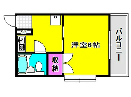 メゾン北町(1K/1階)の間取り写真