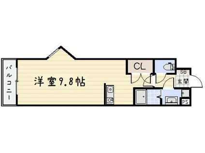 アピアランス到津(ワンルーム/4階)の間取り写真