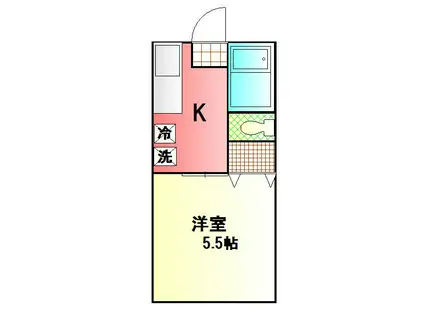 ピュアタウン東海大学駅前(1K/1階)の間取り写真