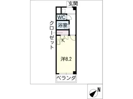 ゴールドマンション安井III(ワンルーム/3階)の間取り写真
