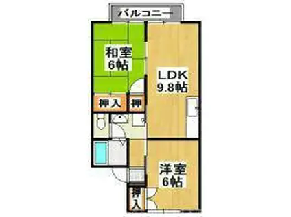 カーサ恵比寿(2LDK/2階)の間取り写真