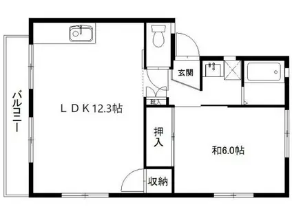 エスポワールI(1LDK/1階)の間取り写真