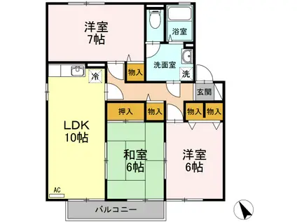 ル・グラン IV(3LDK/2階)の間取り写真