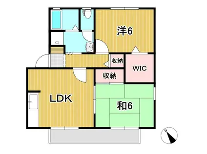 グローリーコート(2LDK/2階)の間取り写真