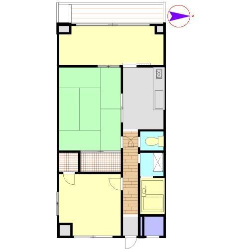 平マンション(2LDK/2階)の間取り写真