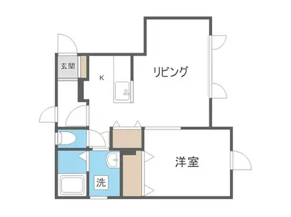 ノースポート(1LDK/1階)の間取り写真